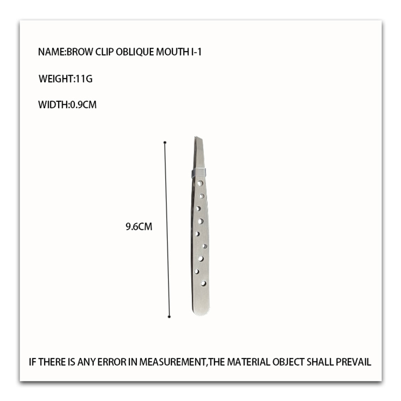 Pinza para cejas oblicua de nueve agujeros I-1